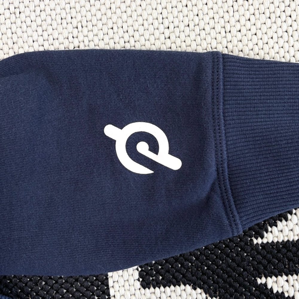 Peloton Rib Insert Pullover Hoodie Sweatshirt in Navy Blue Medium - Picture 11 of 13